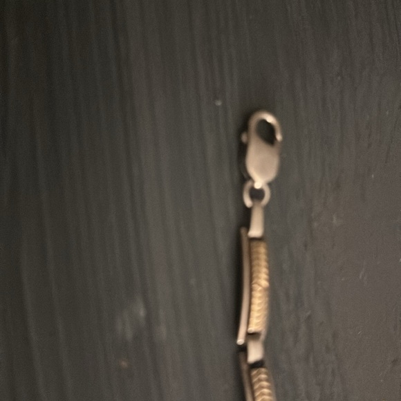 Silver 925 and Gold  14 k bracelet , with lobster clasp.7.5” - Picture 2 of 3